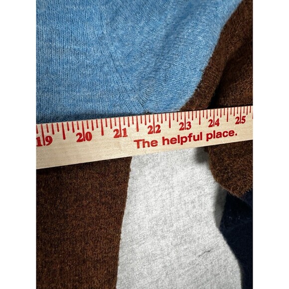 H&M Blue & Brown Striped Long Sleeve Color Block Sweater Women’s Size Small - Picture 4 of 7